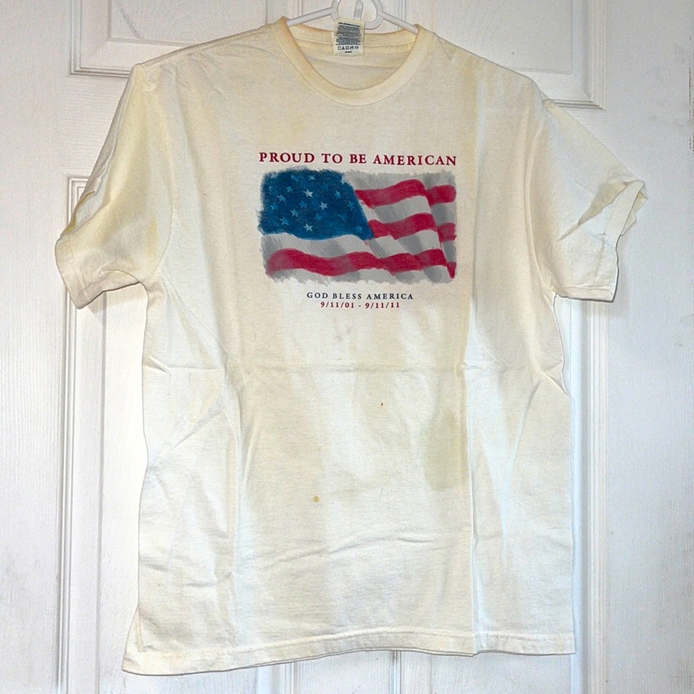 Proud to be an American. God bless America 9/11 T-shirt.